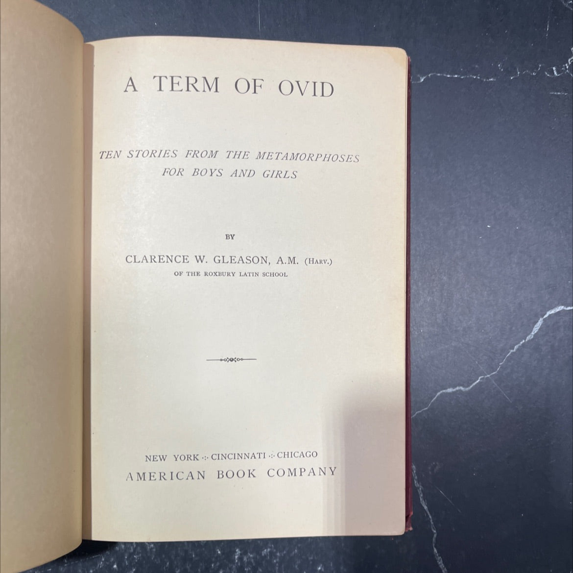 a term of ovid ten stories from the metamorphoses for boys and girls book, by clarence w. gleason, 1900 Hardcover image 2