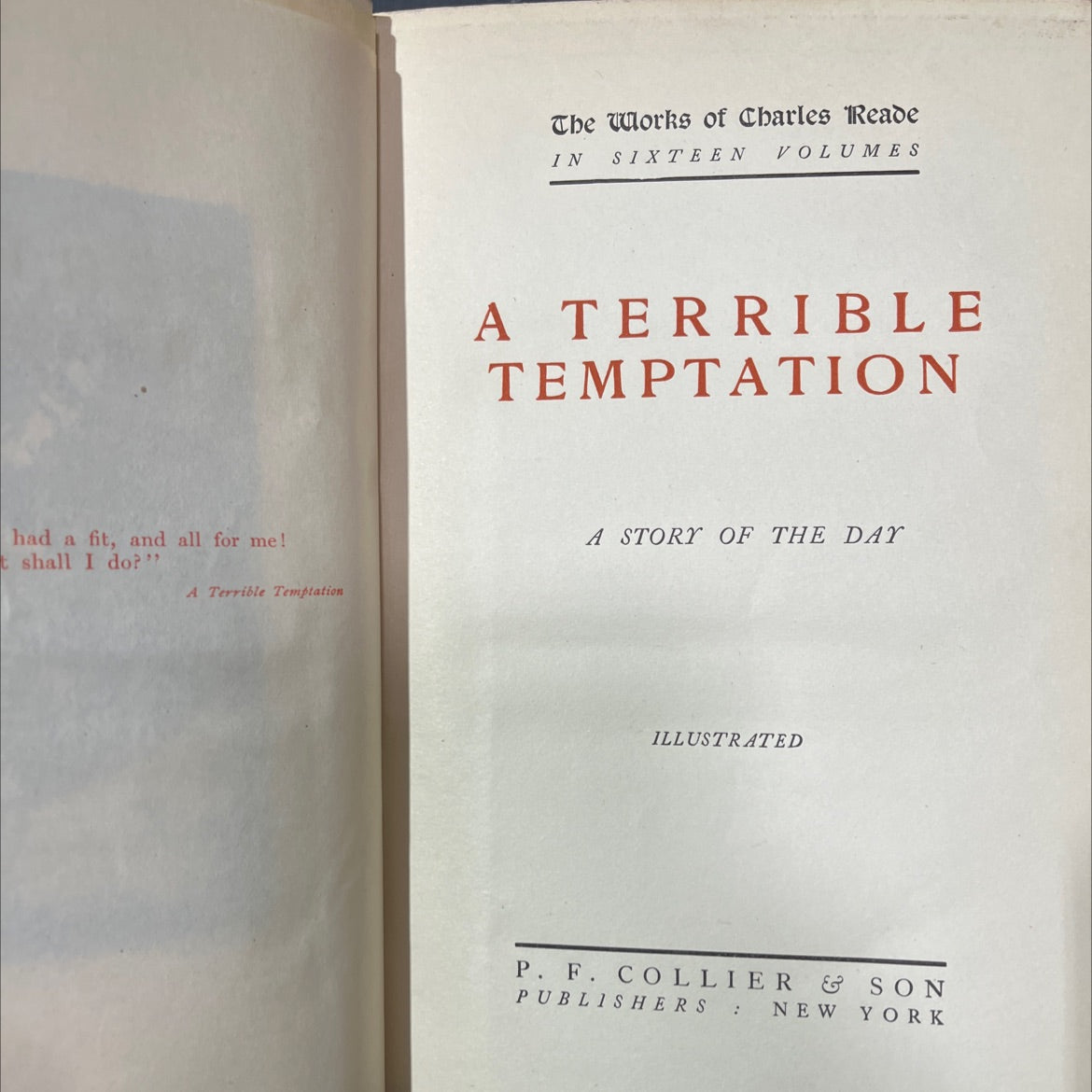 a terrible temptation book, by charles reade, 1970 Hardcover image 2