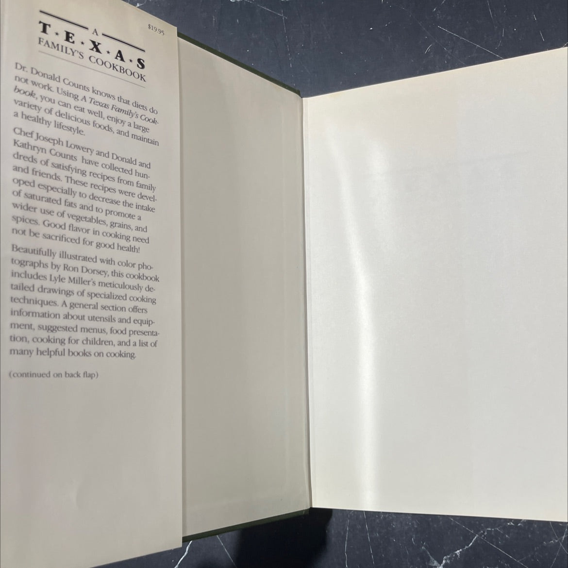 a texas family's cookbook book, by Joseph Lowery with Donald R. Counts, M.D. and Kathryn O'C. Counts, 1985 Hardcover image 4