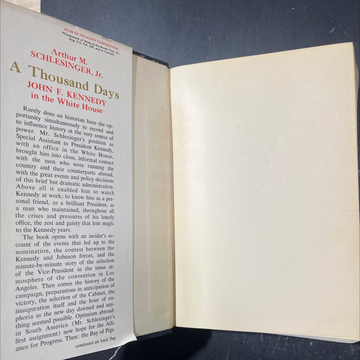 a thousand days john f. kennedy in the white house book, by arthur m. schlesinger, jr., 1965 Hardcover image 4