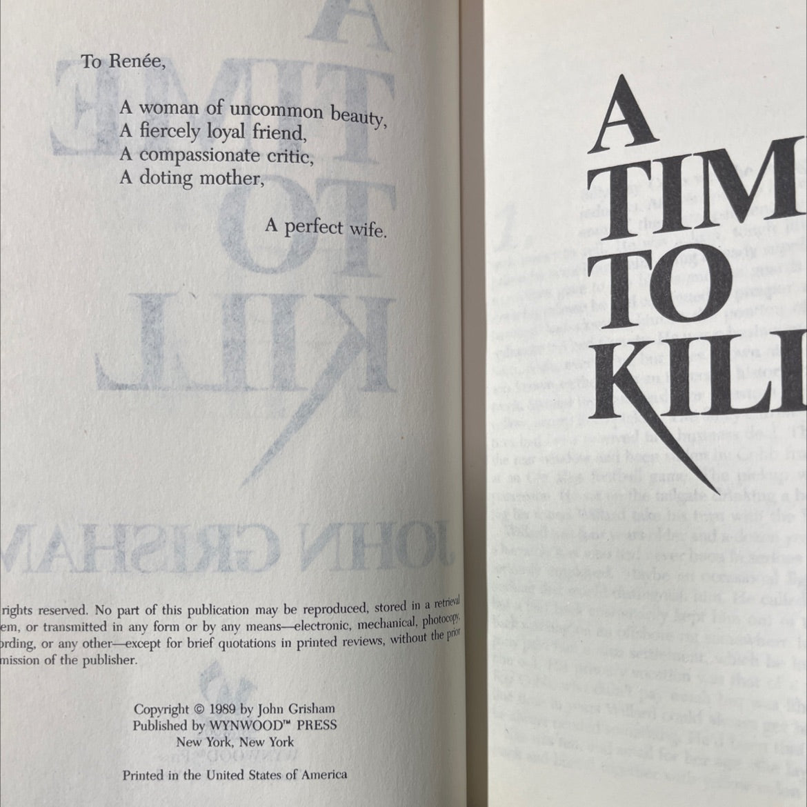 a time to kill book, by john grisham, 1989 Hardcover image 3