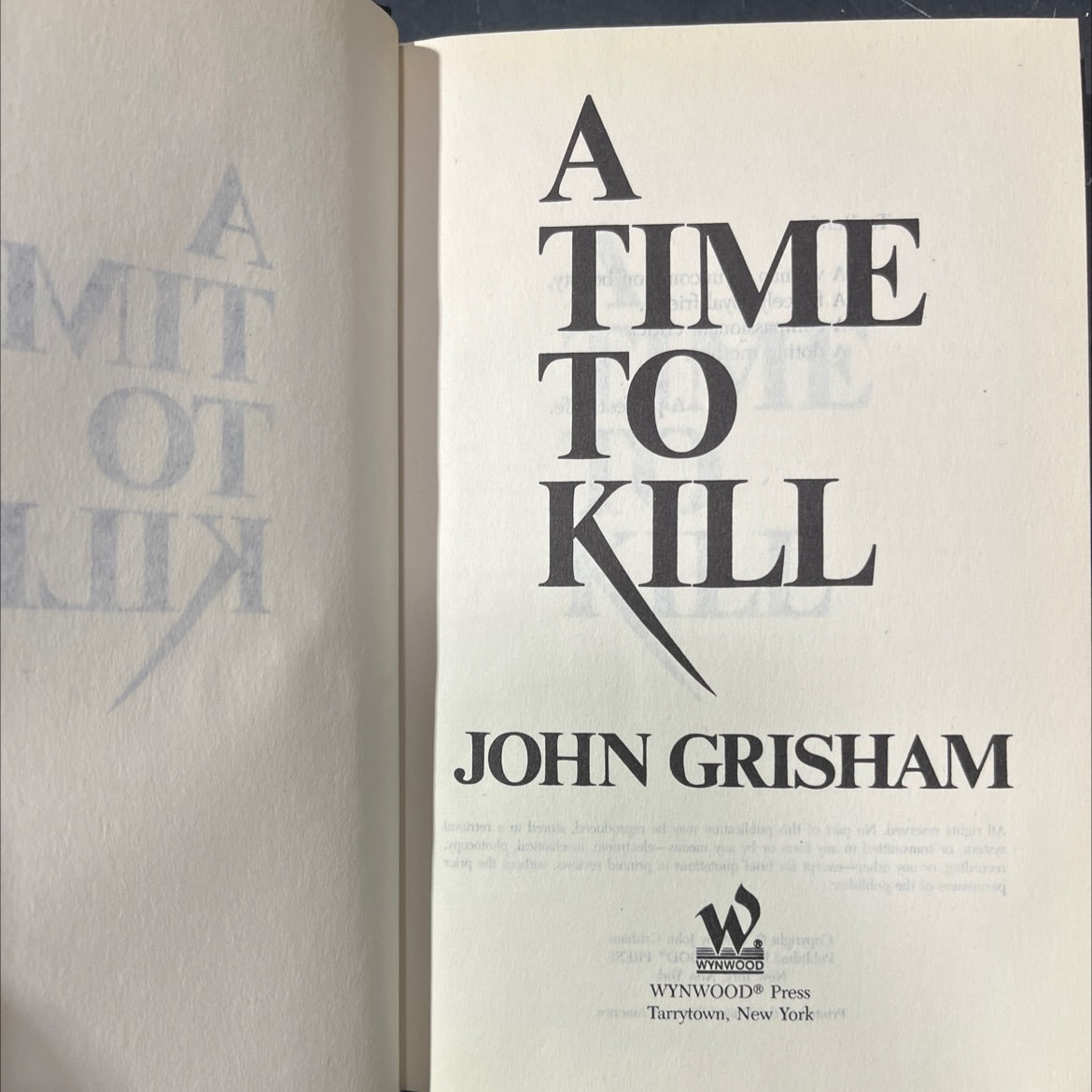 a time to kill book, by john grisham, 1989 Hardcover image 2