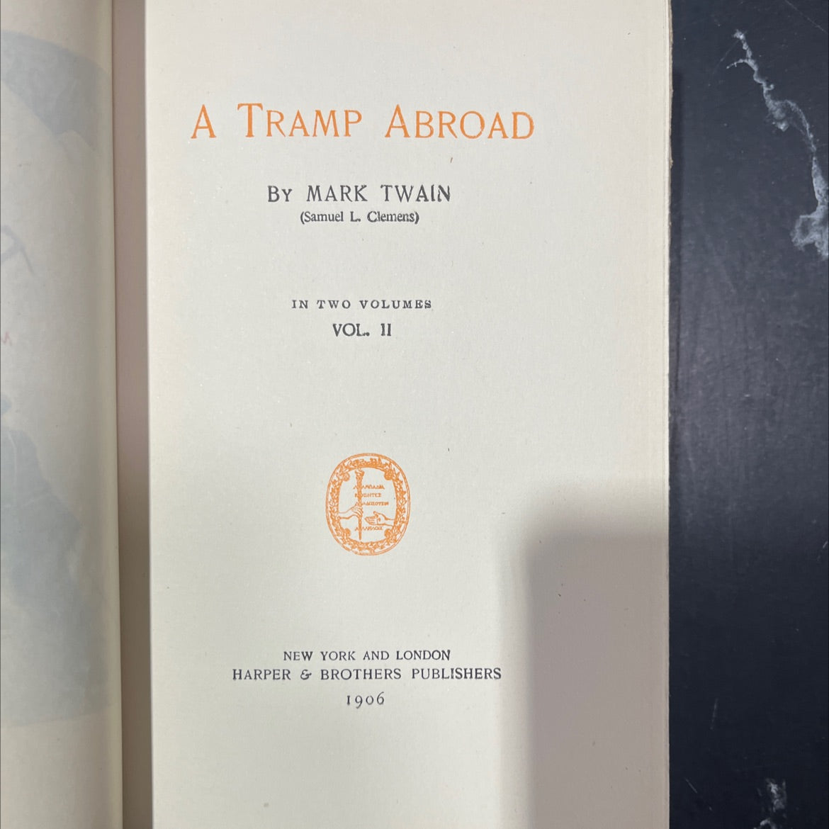 a tramp abroad book, by mark twain, 1906 Hardcover image 2