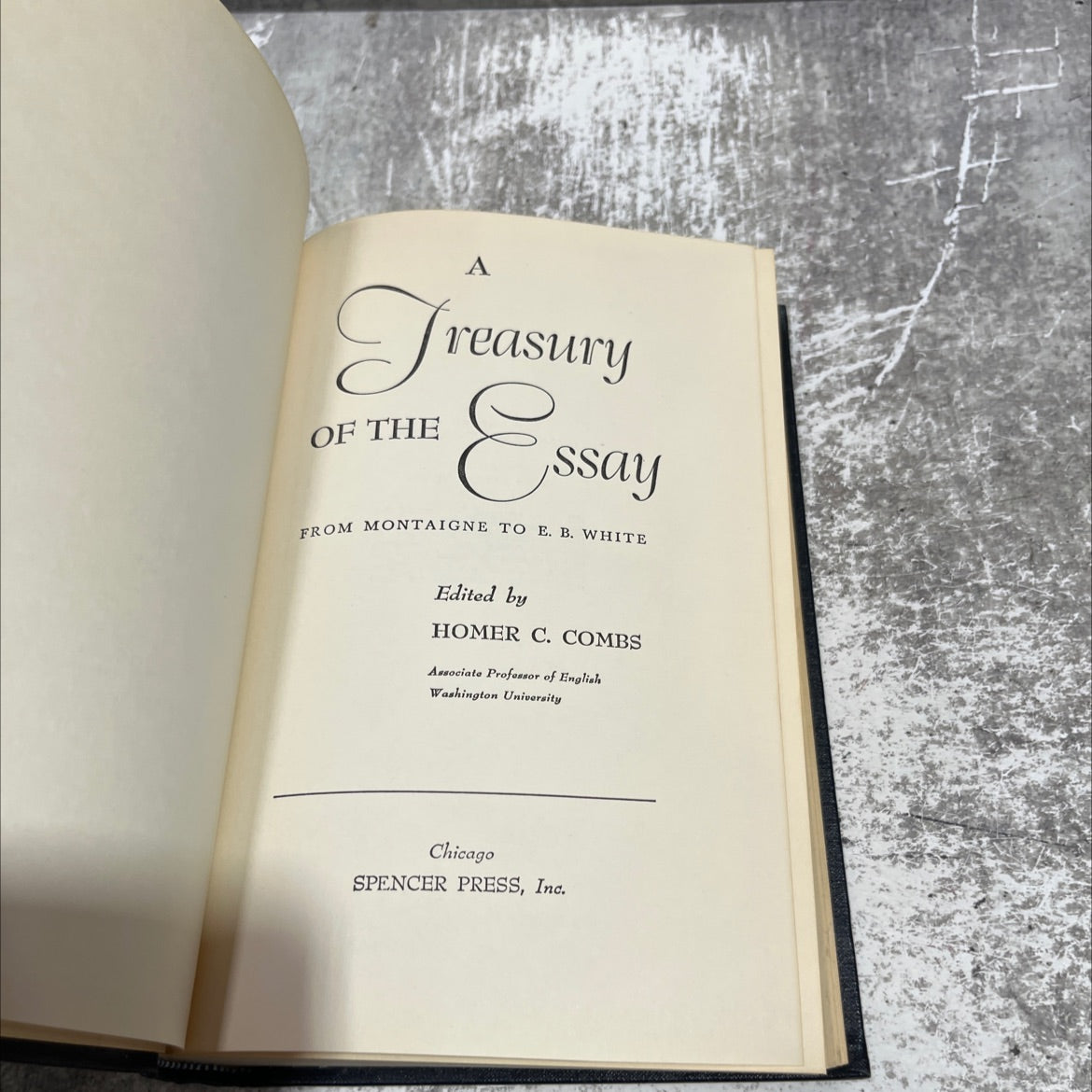 a treasury essay of the from montaigne to e. b. white book, by homer c. combs, 1955 Hardcover image 2