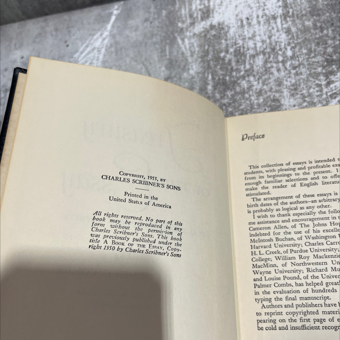 a treasury essay of the from montaigne to e. b. white book, by homer c. combs, 1955 Hardcover image 3