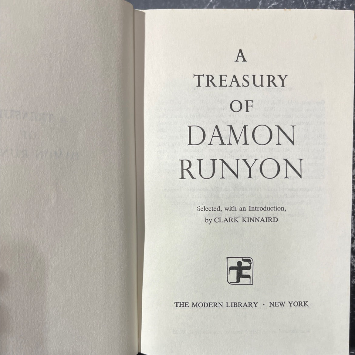 a treasury of damon runyon book, by damon runyon, 1958 Hardcover image 2