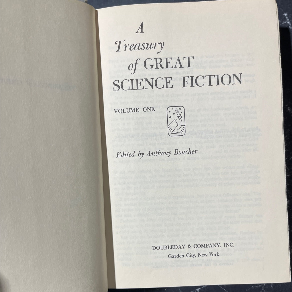 a treasury of great science fiction volume one book, by anthony boucher, 1959 Hardcover image 2