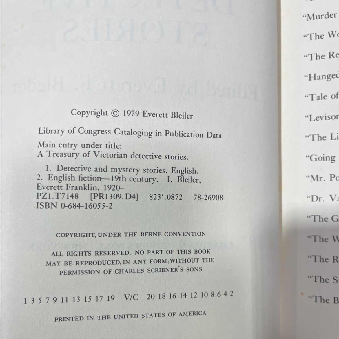 a treasury of victorian detective stories book, by everett f. bleiler, 1979 Hardcover image 3