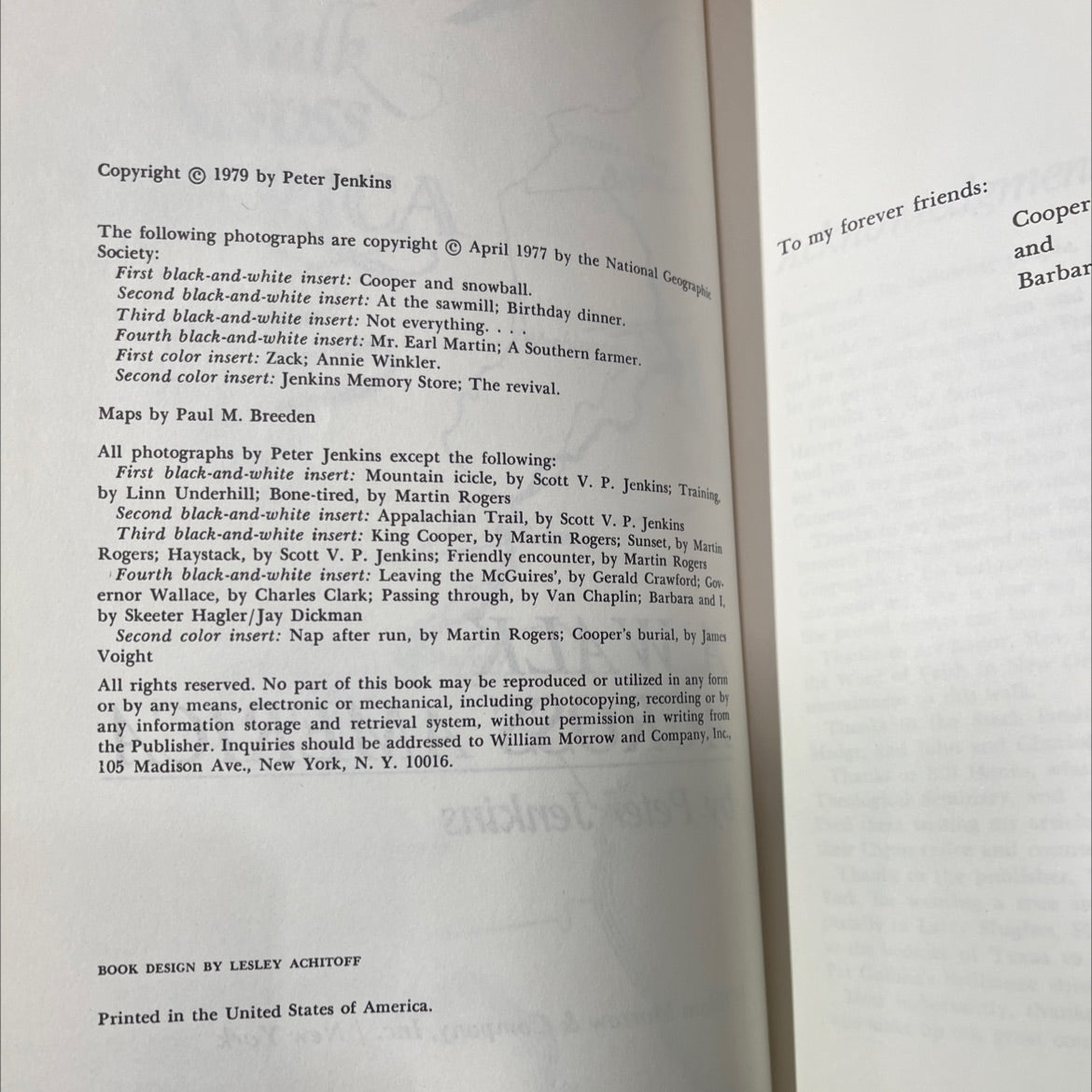 a walk across america book, by Peter Jenkins, 1979 Hardcover image 3