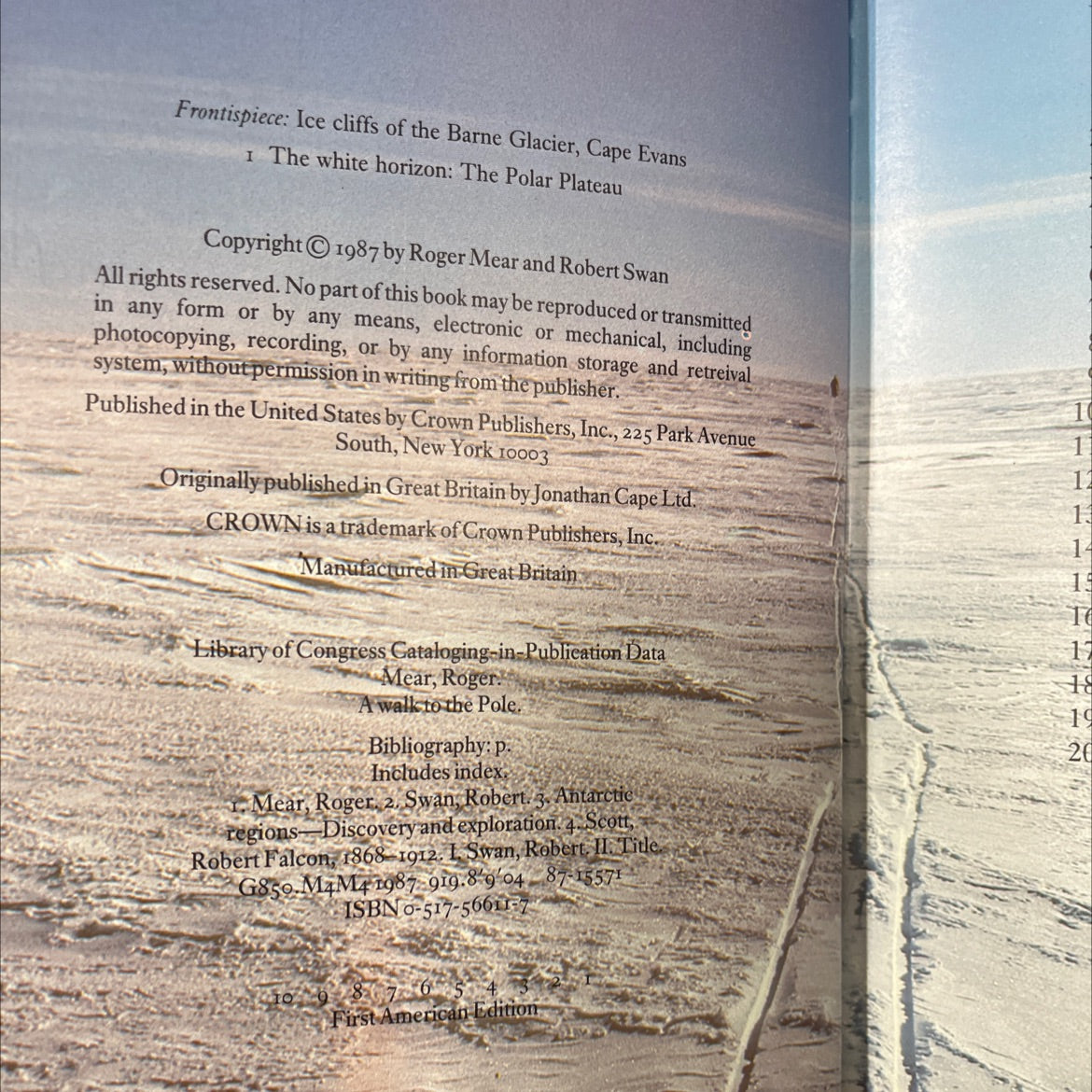 a walk to the pole book, by Roger Mear and Robert Swan, 1987 Hardcover image 3