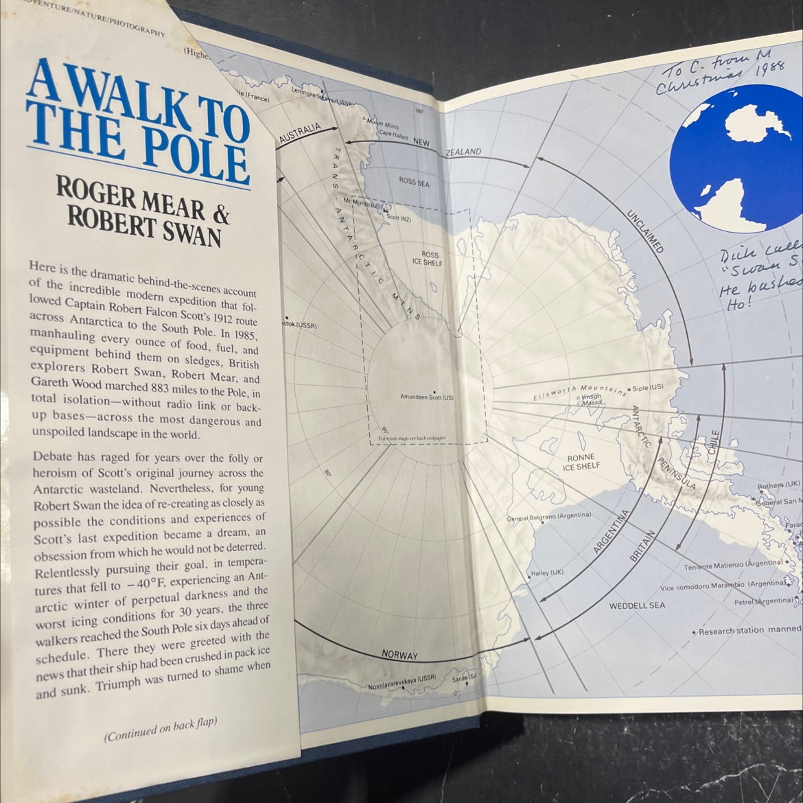 a walk to the pole book, by Roger Mear and Robert Swan, 1987 Hardcover image 4
