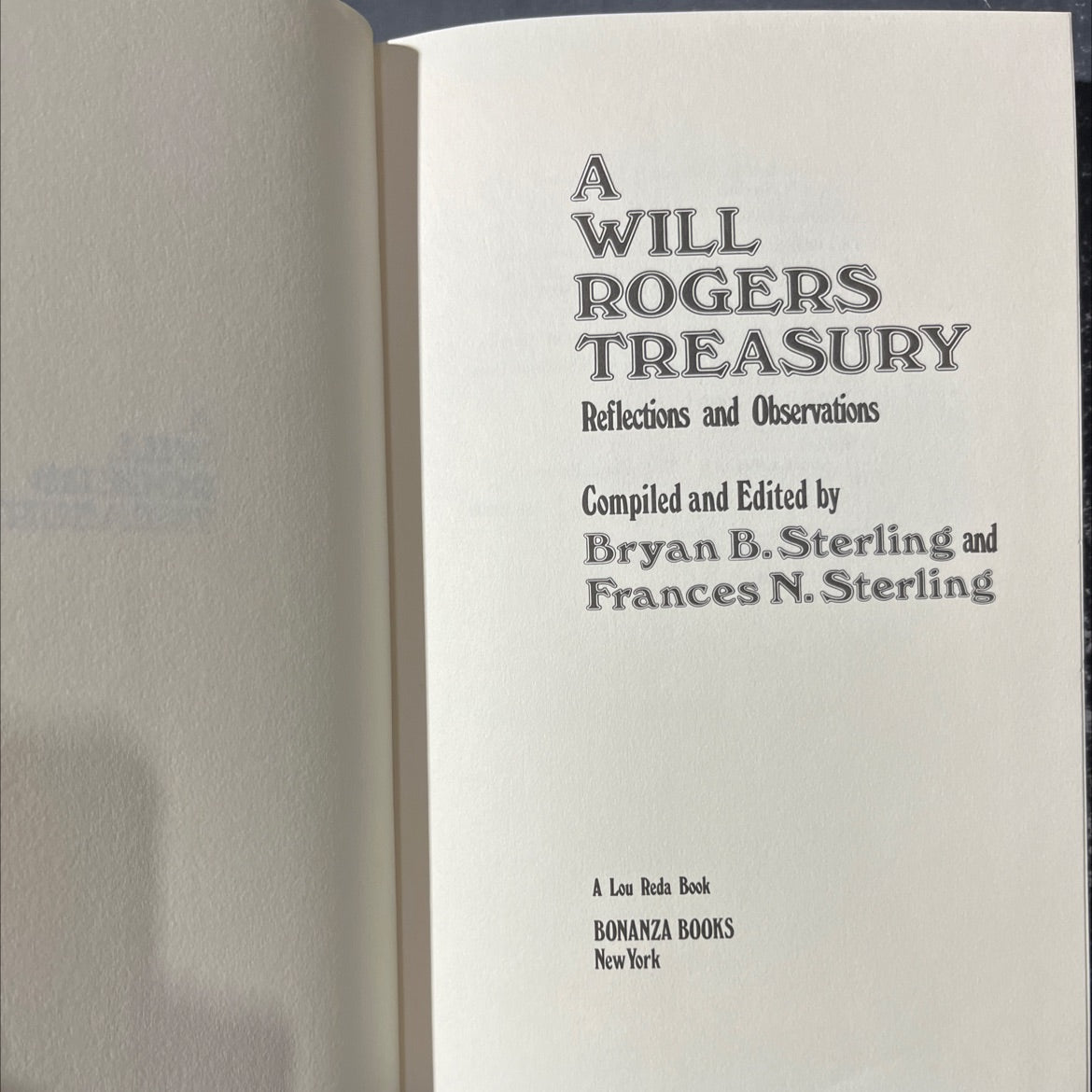 a will rogers treasury book, by Bryan B. Sterling, Frances N. Sterling, 1986 Hardcover image 2
