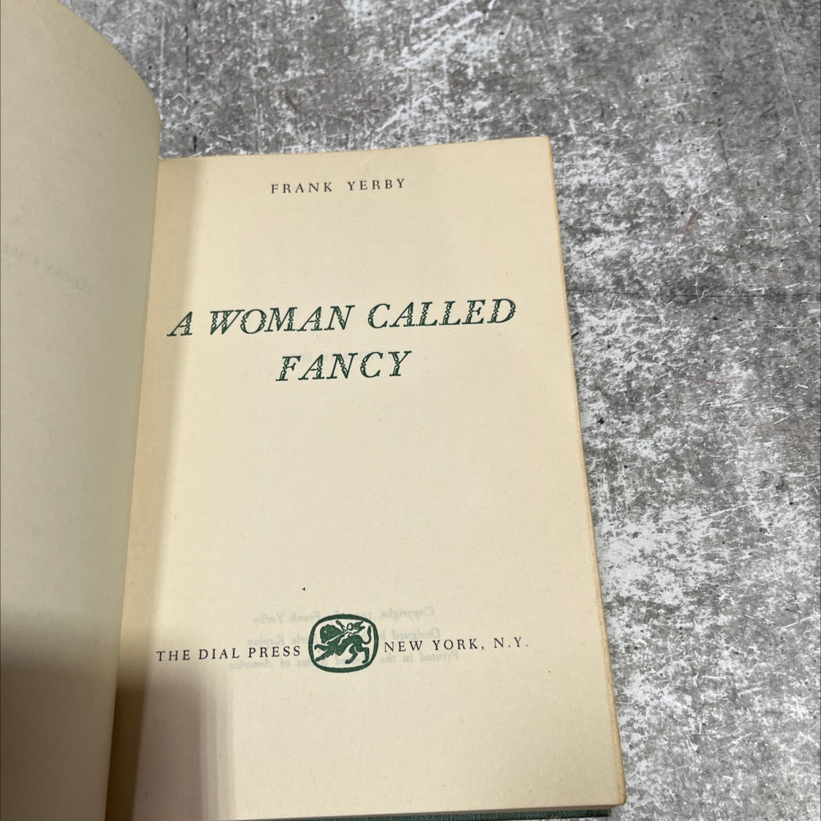 a woman called fancy book, by frank yerby, 1951 Hardcover image 2