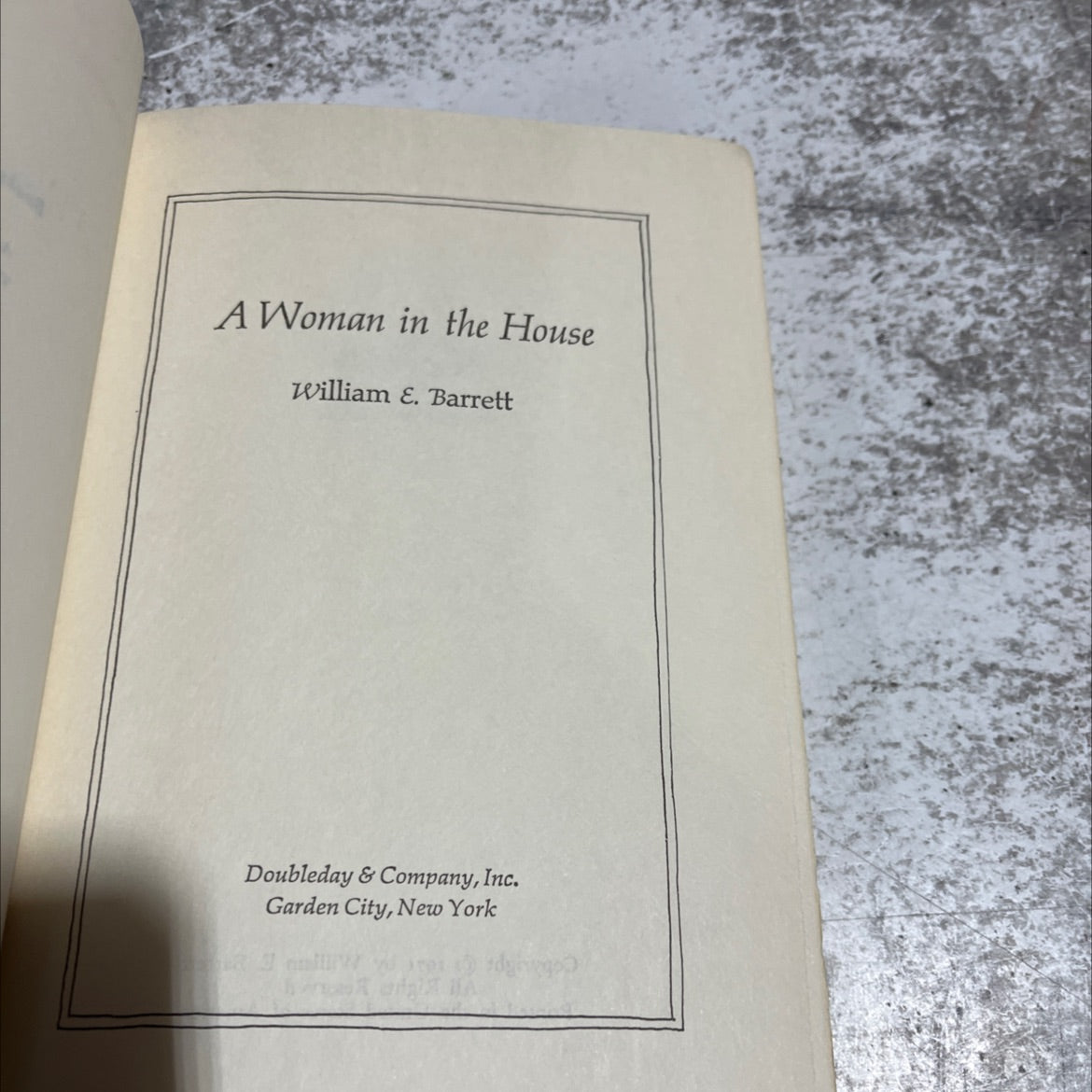 a woman in the house book, by william e. barrett, 1971 Hardcover image 2