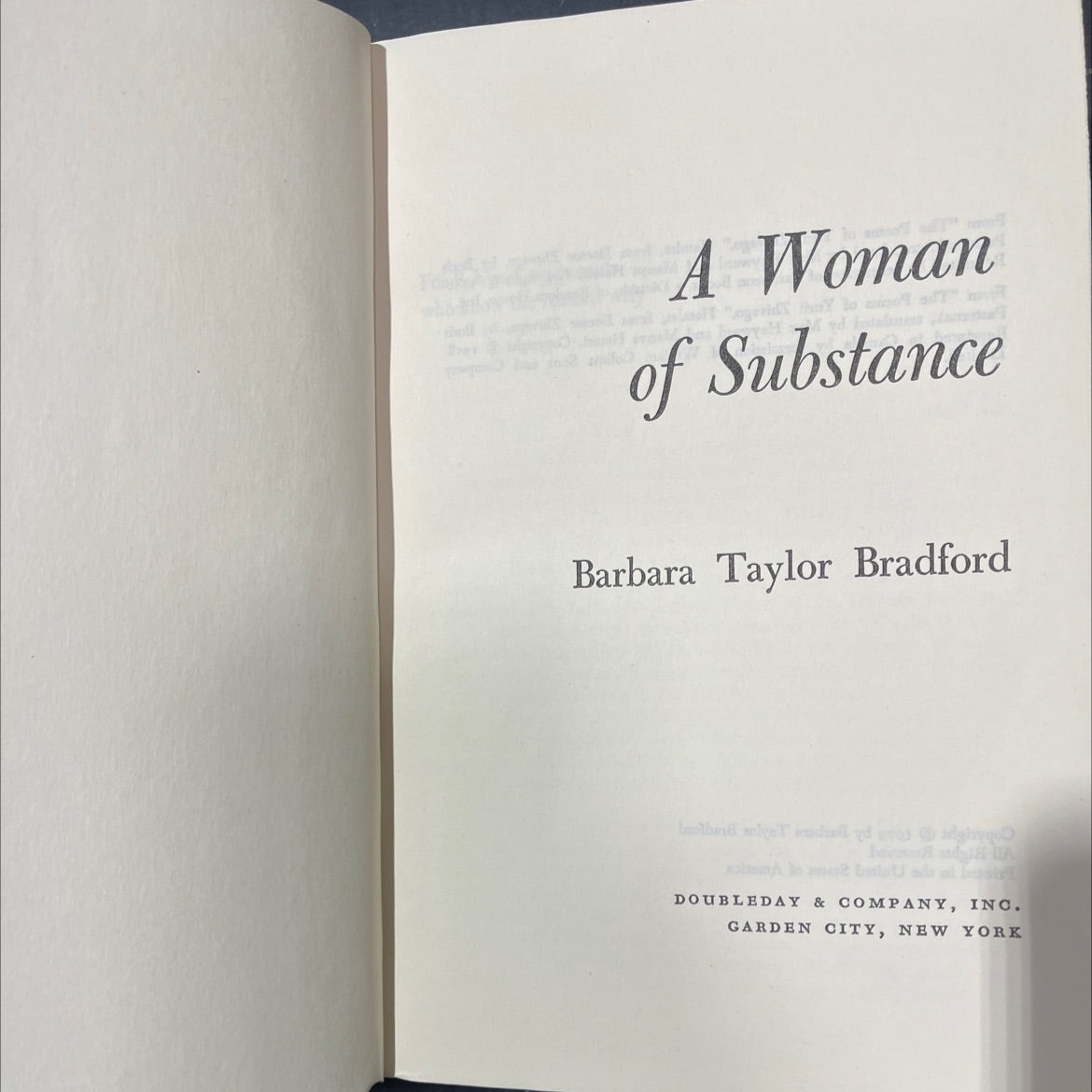 a woman of substance book, by barbara taylor bradford, 1979 Hardcover image 2