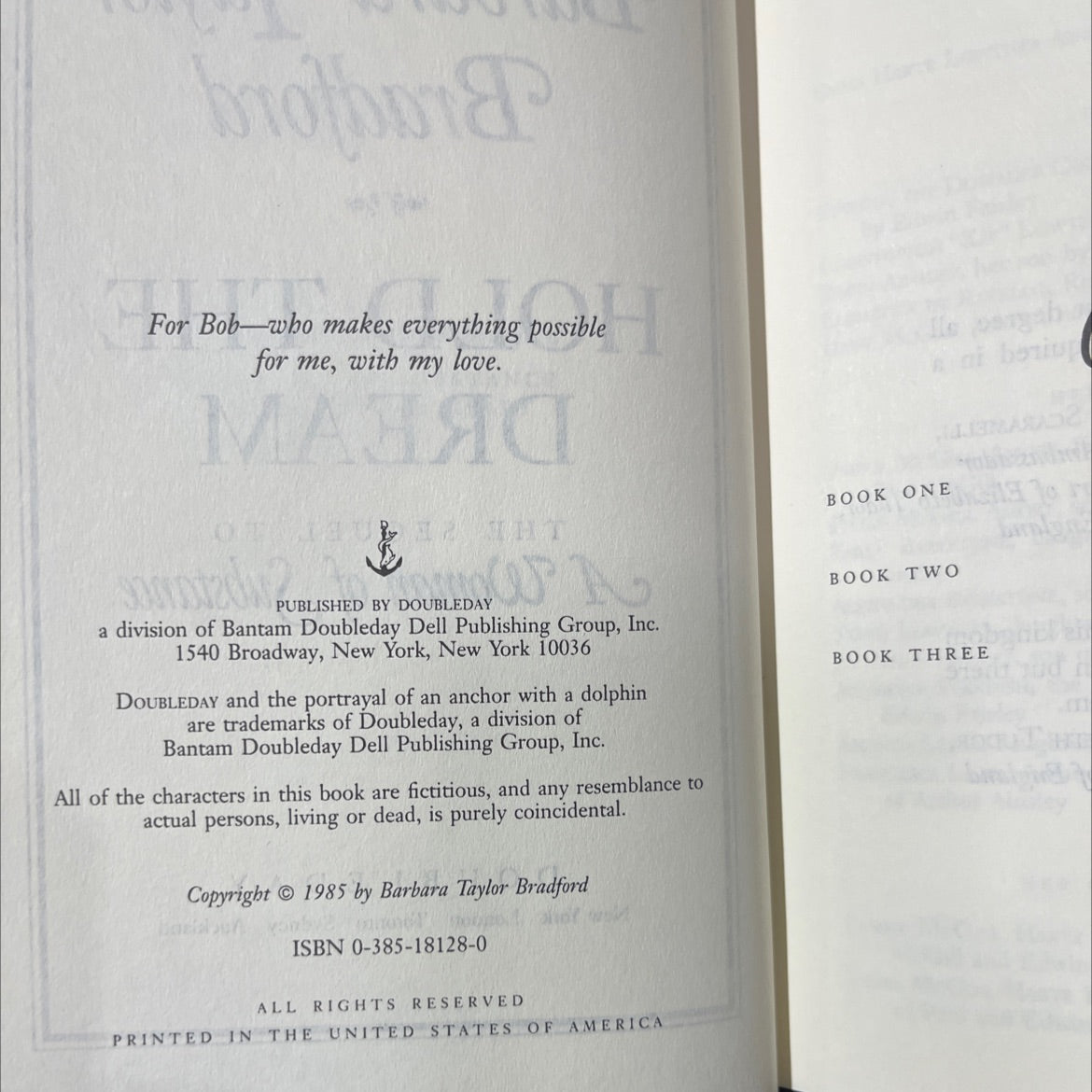 a woman of substance book, by barbara taylor bradford, 1985 Hardcover image 3