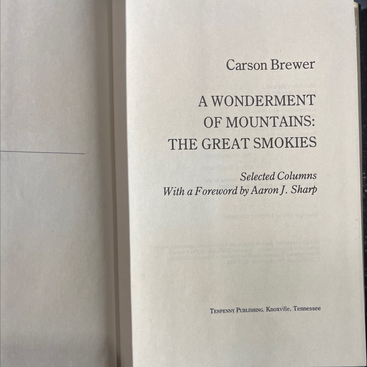 a wonderment of mountains: the great smokies book, by carson brewer, 1981 Hardcover image 2