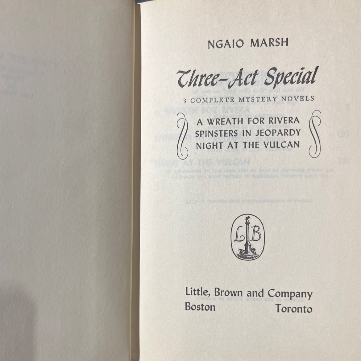 a wreath for rivera, spinsters in jeopardy, night at the vulcan book, by ngaio marsh, 1953 Hardcover image 2