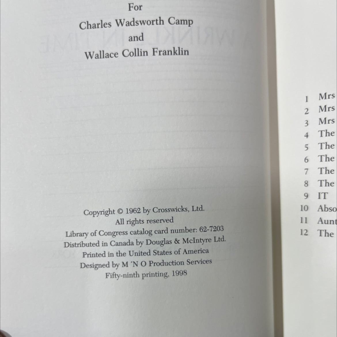 a wrinkle in time book, by madeleine l'engle, 1998 Hardcover image 3
