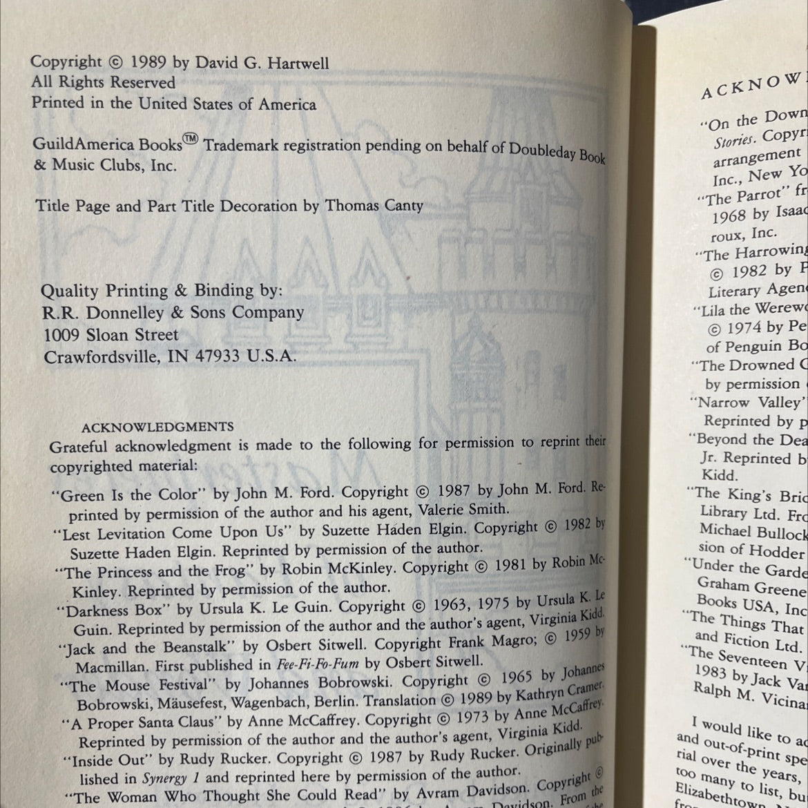 aa masterpieces of fantasy and wonder book, by David G. Hartwell, 1989 Hardcover image 3