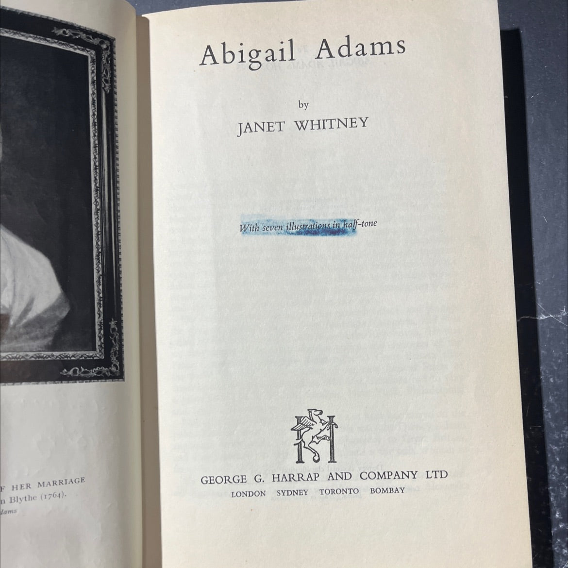 abigail adams book, by janet whitney, 1949 Hardcover image 2
