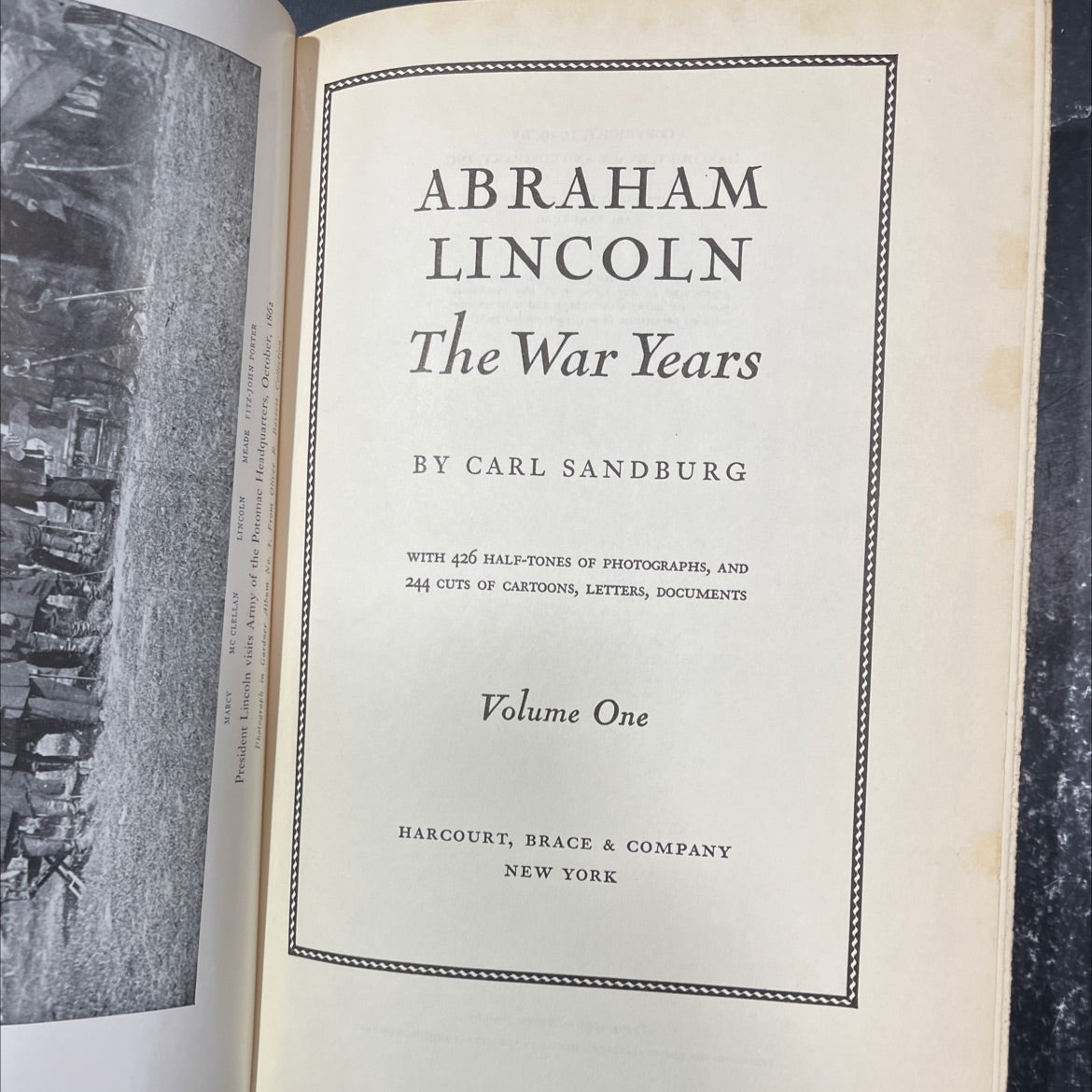 abraham lincoln the war years book, by carl sandburg, 1939 Hardcover image 2