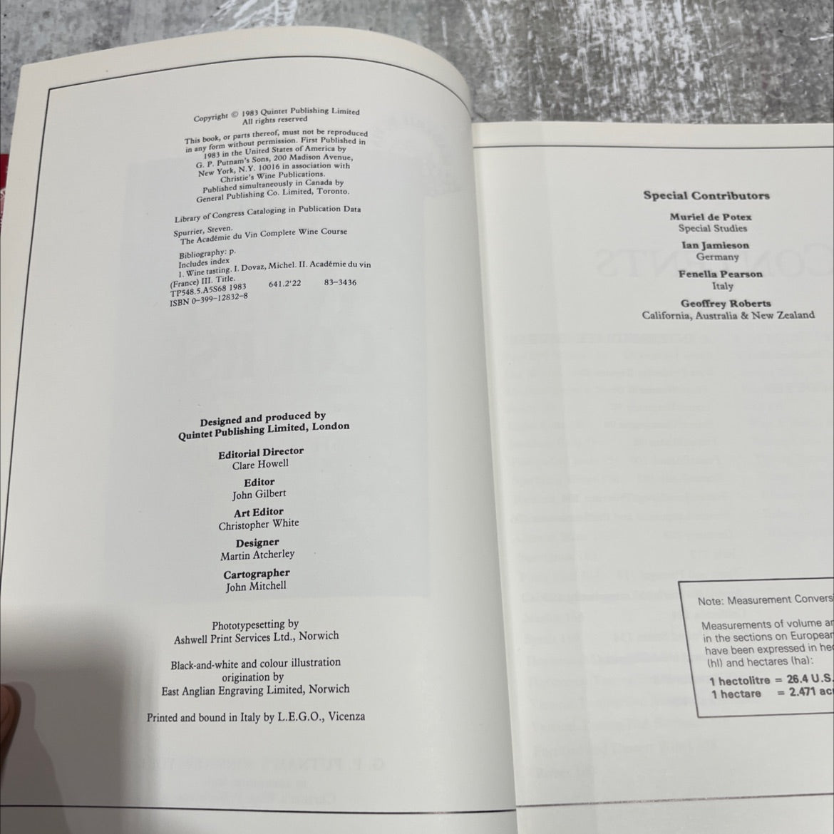 académie du vin complete wine course book, by steven spurrier & michel dovaz, 1983 Hardcover image 3