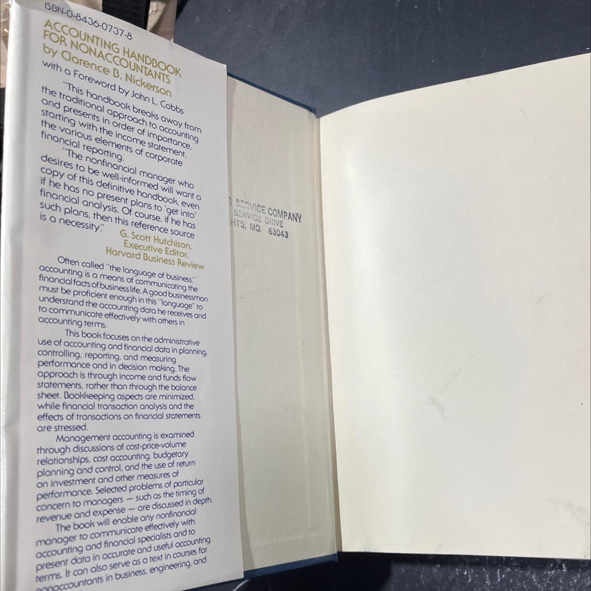 accounting handbook for nonaccountants book, by Clarence B. Nickerson, 1975 Hardcover image 4