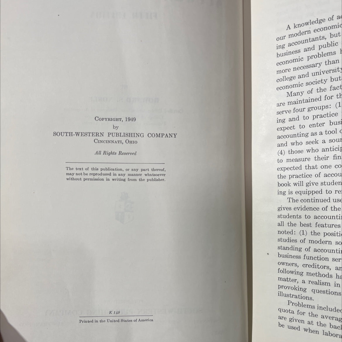 accounting principles book, by howard s. noble, 1949 Hardcover image 3