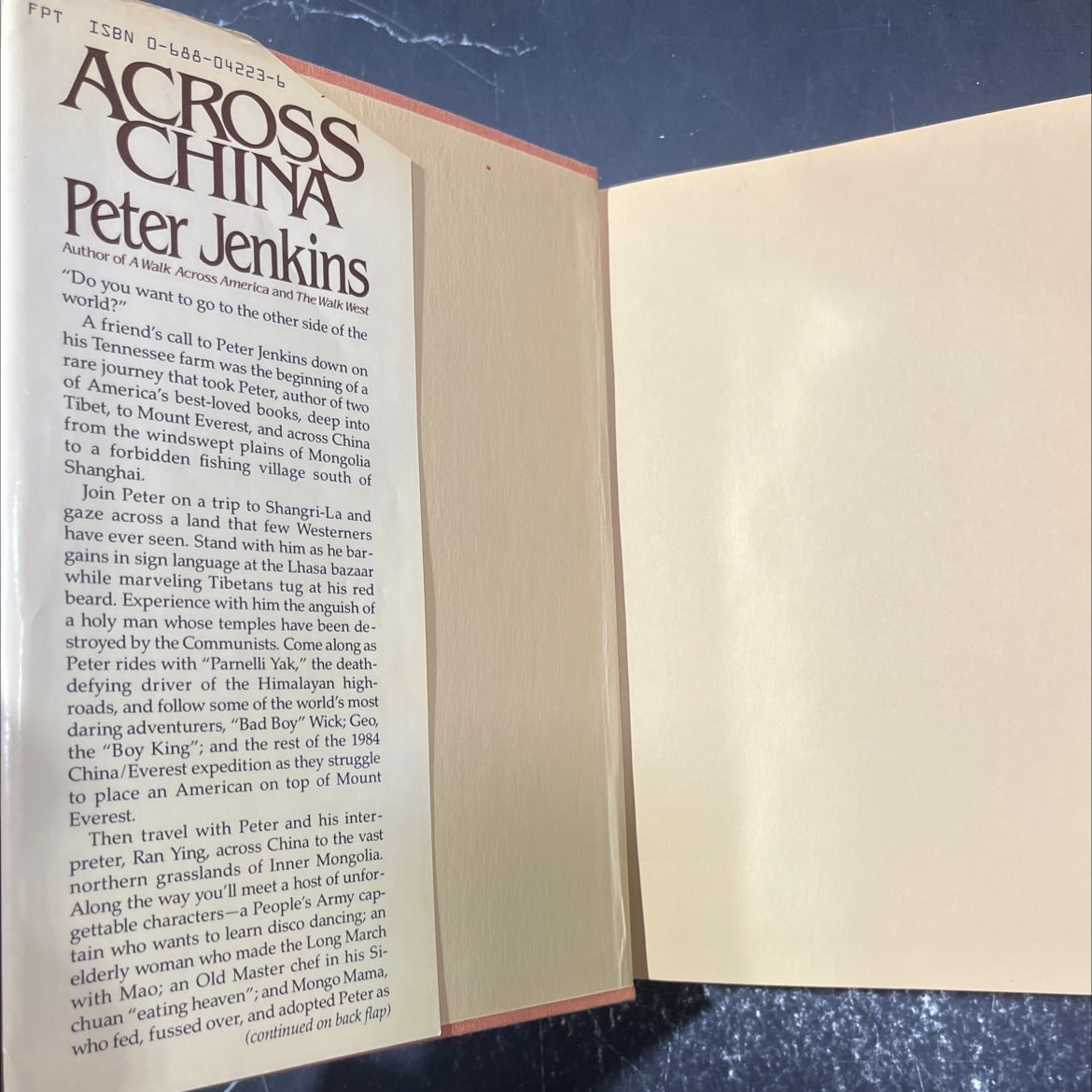 across china book, by Peter Jenkins, 1986 Hardcover image 4