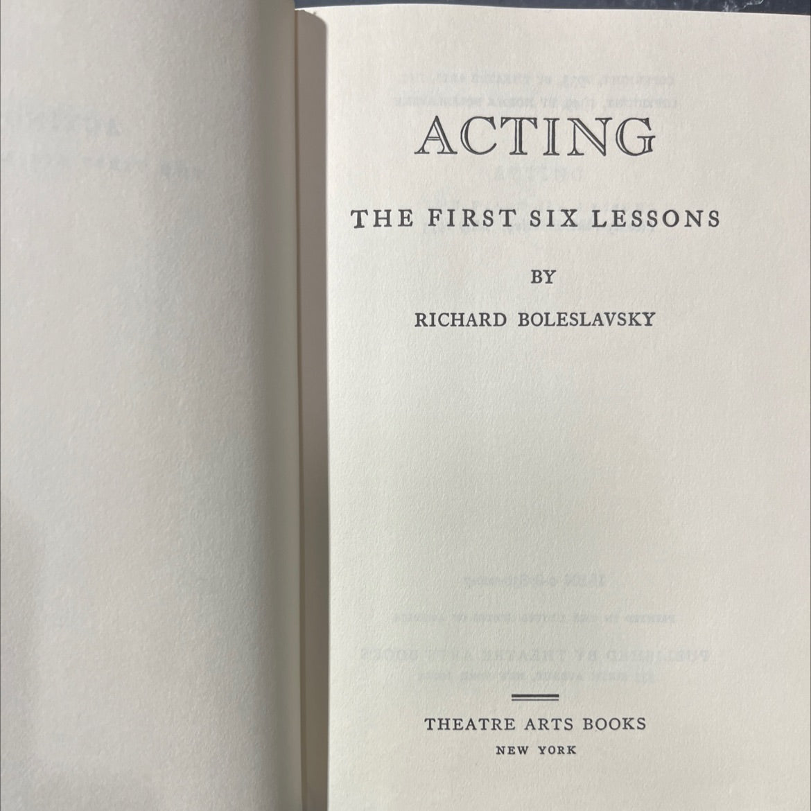 acting the first six lessons book, by richard bole slavsky, 1949 Hardcover image 2