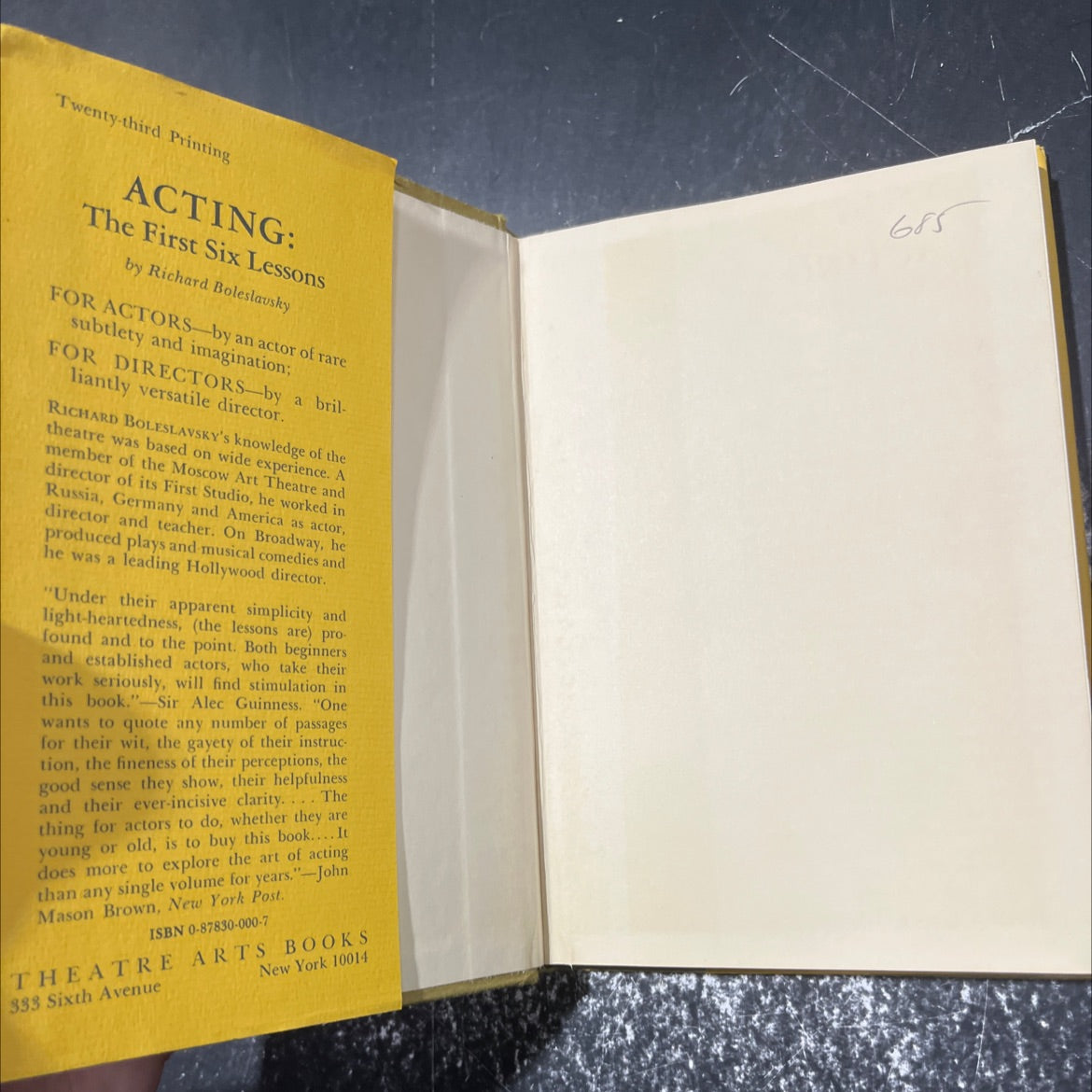acting the first six lessons book, by richard bole slavsky, 1949 Hardcover image 4