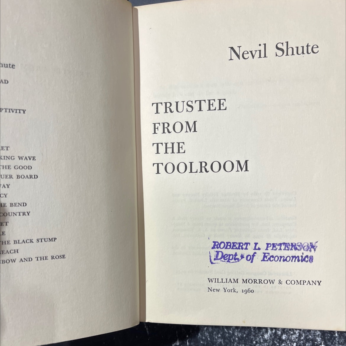 activity and the king wave book, by nevil shute, 1960 Hardcover image 2