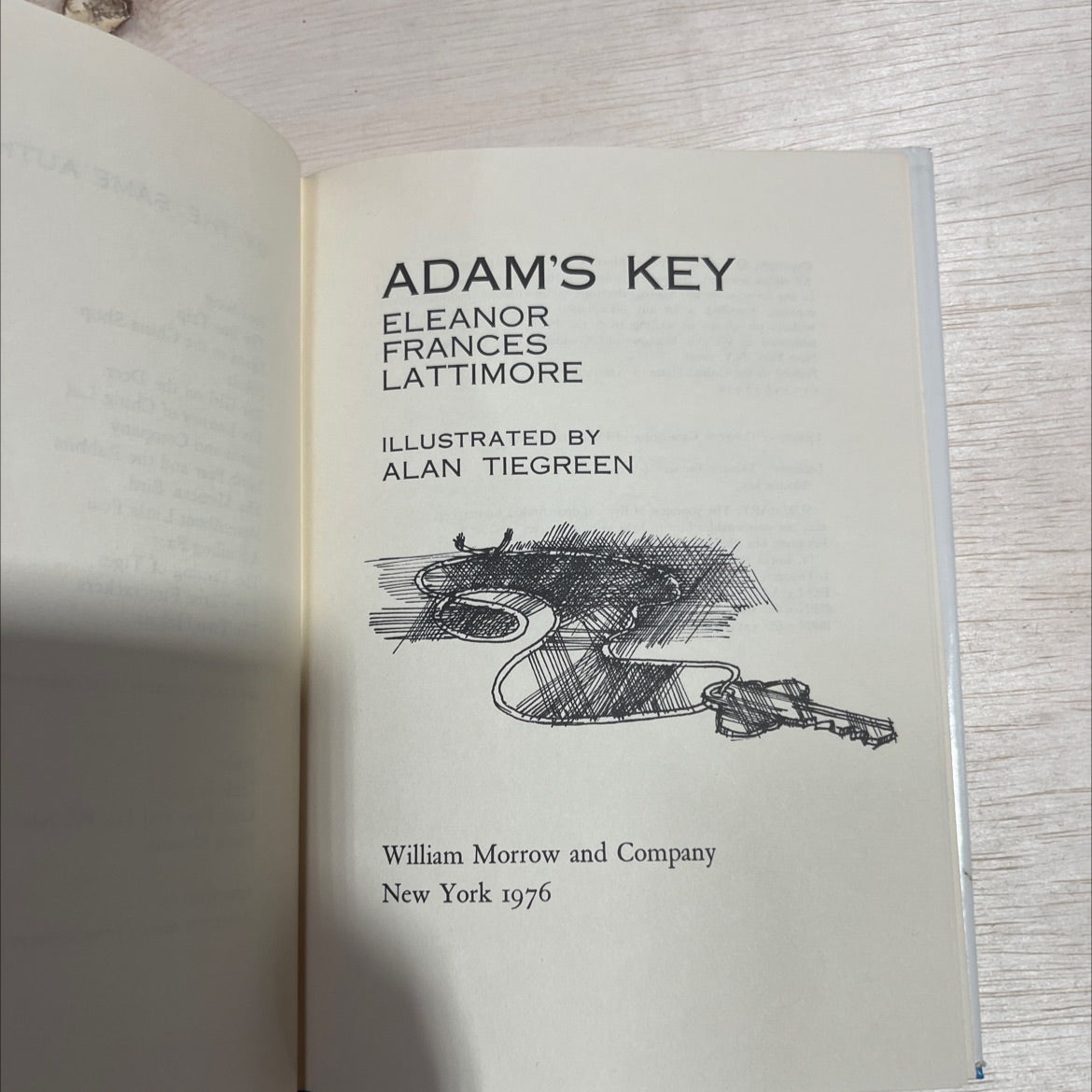 adam's key book, by eleanor frances lattimore, 1976 Hardcover image 2