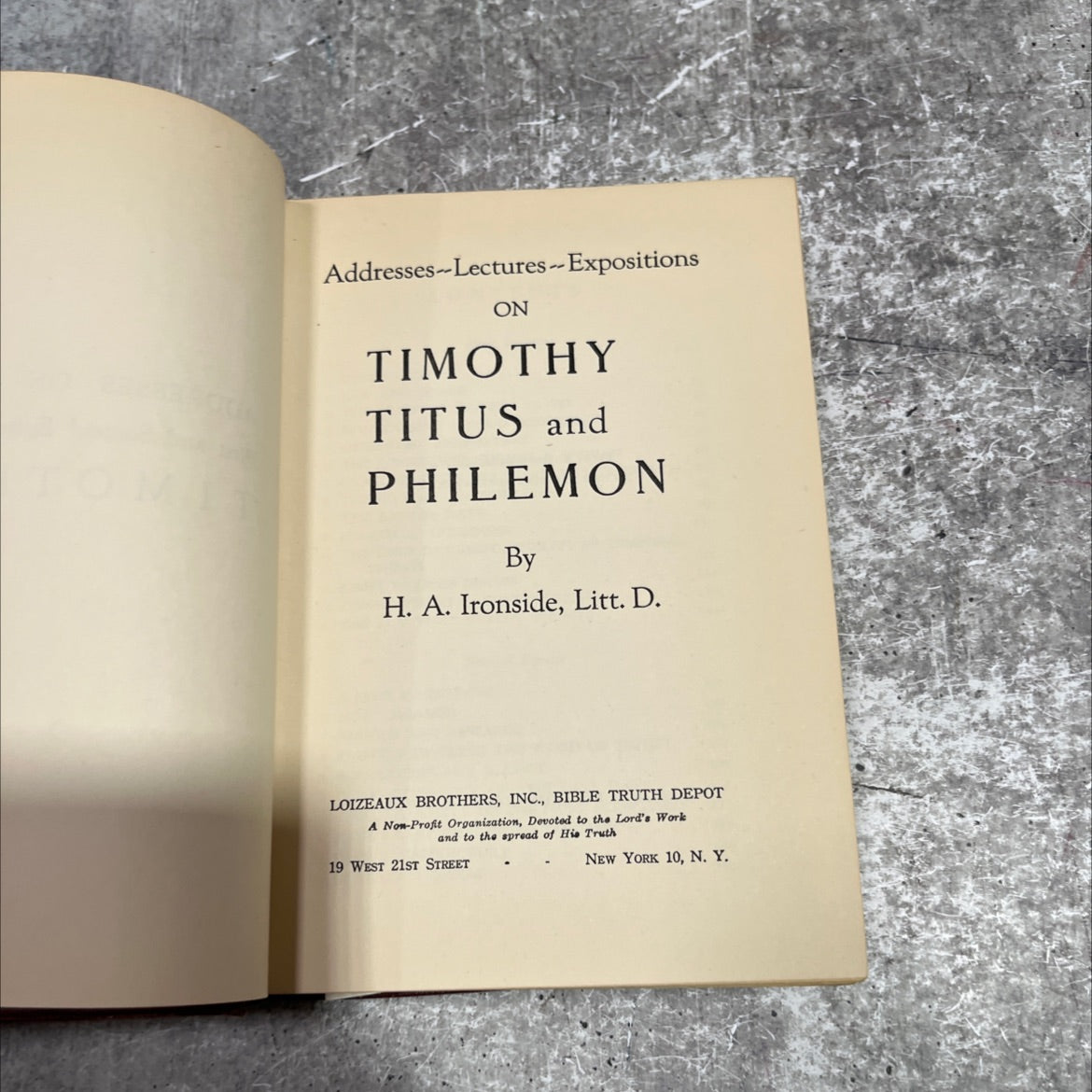 addresses--lectures -- expositions on timothy titus and philemon book, by h. a. ironside, 1951 Hardcover image 2