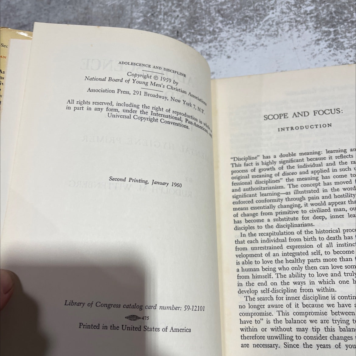 adolescence and discipline book, by rudolph m. wittenberg, 1959 Hardcover image 3