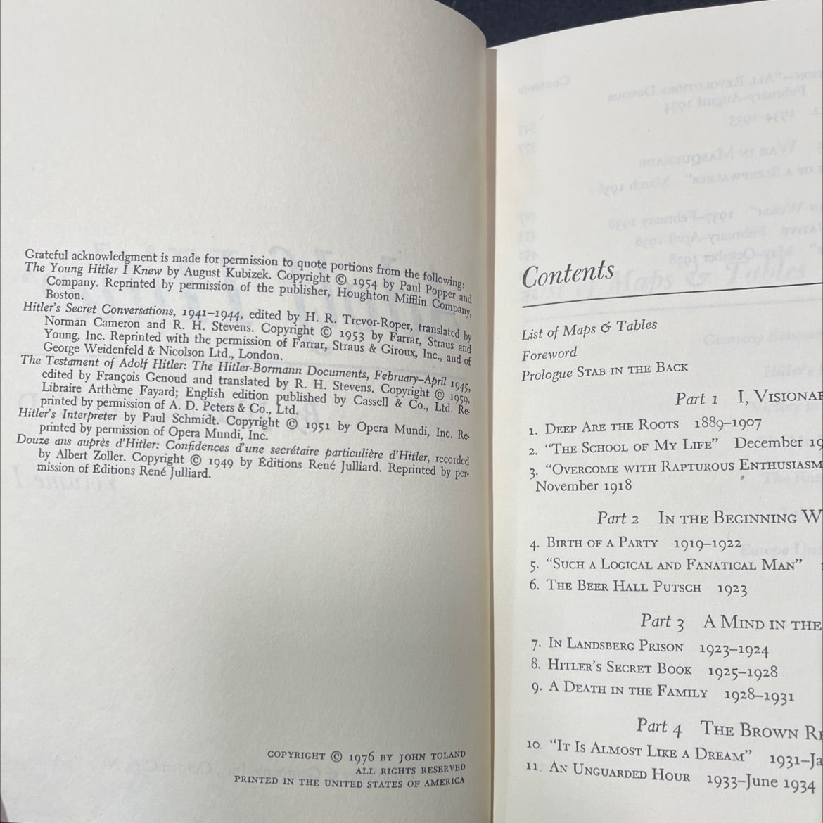 adolf hitler book, by john toland, 1976 Hardcover image 3