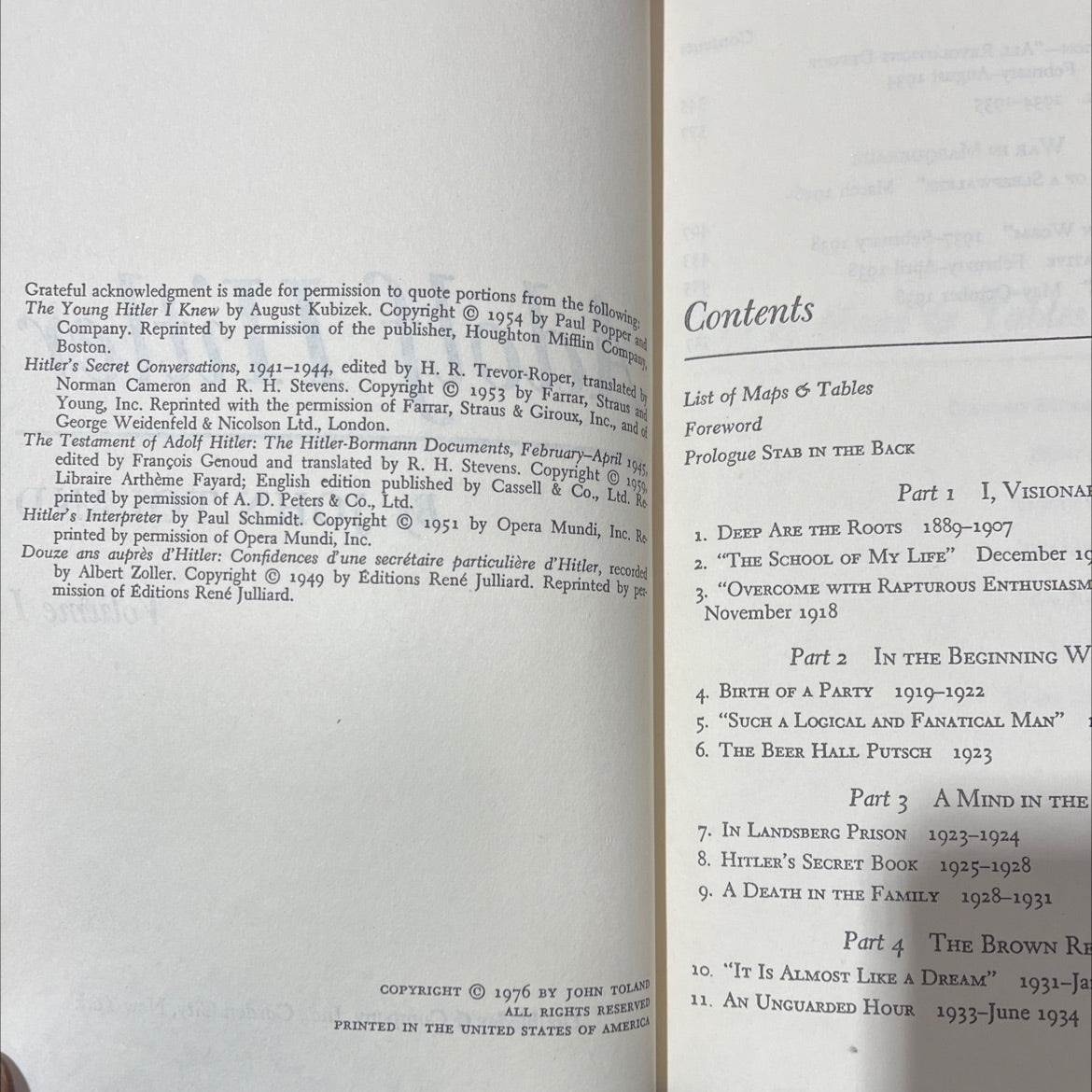 adolf hitler book, by john toland, 1976 Hardcover image 3