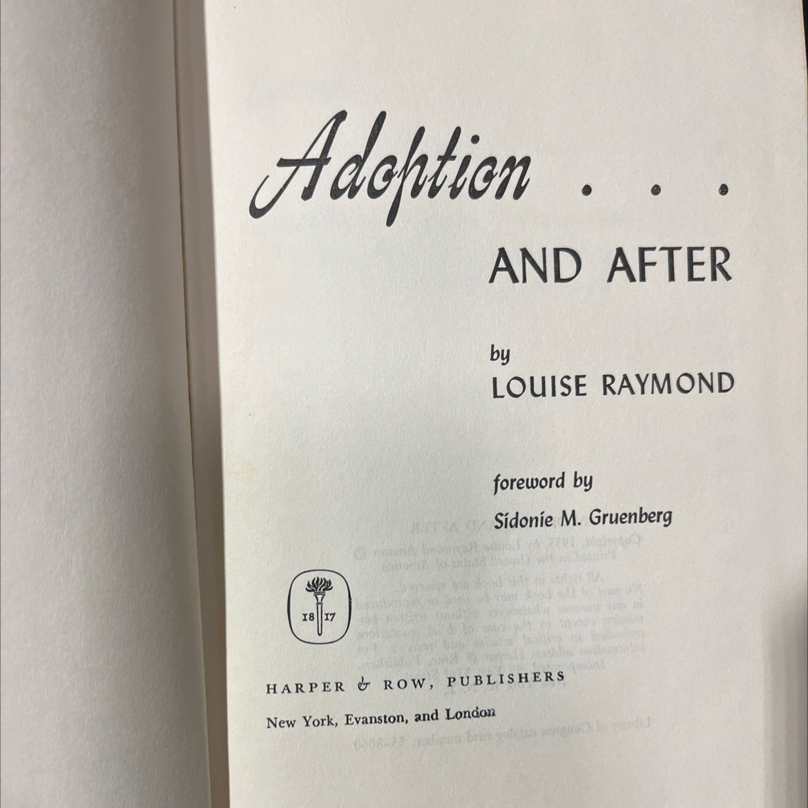 adoption and after 18 17 book, by louise raymond, 1990 Hardcover image 2