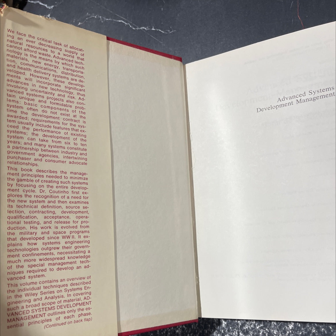 advanced systems development management book, by John de S. Coutinho, 1977 Hardcover image 4