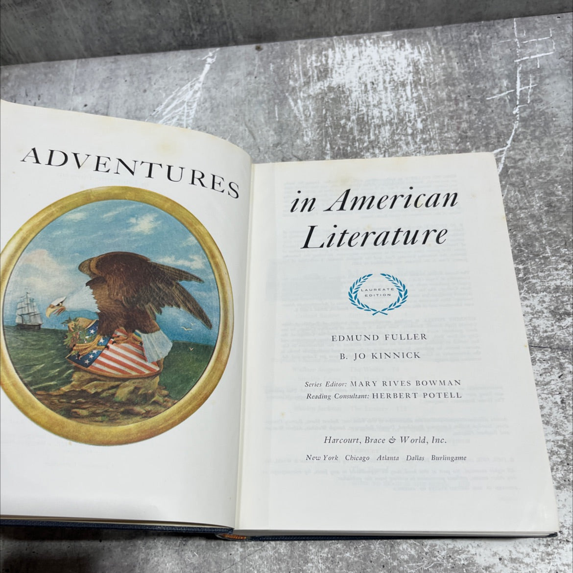 adventures in american literature book, by edmund fuller, b. jo kinnick, 1963 Hardcover image 2