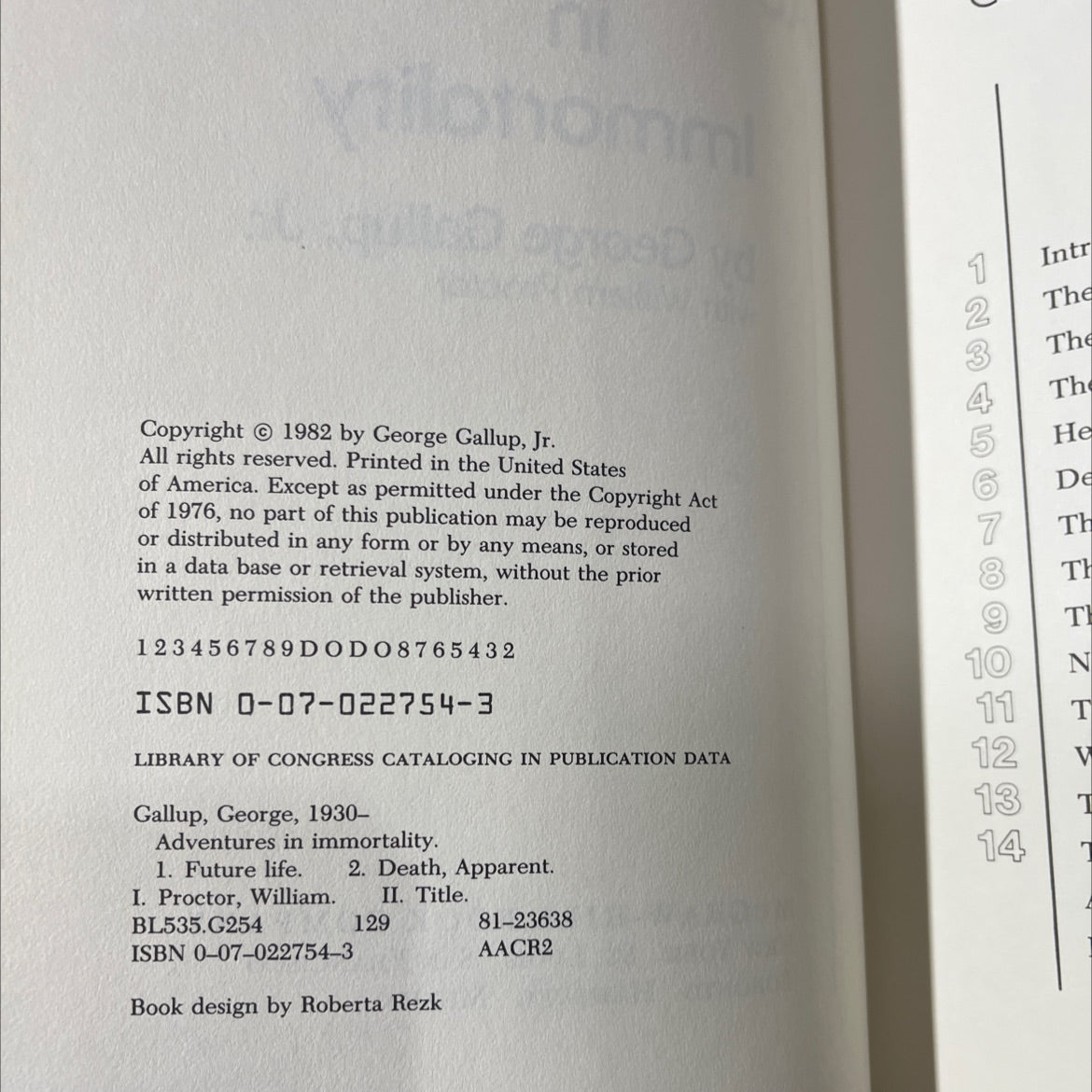 adventures in immortality book, by george gallup, jr. with william proctor, 1982 Hardcover image 3