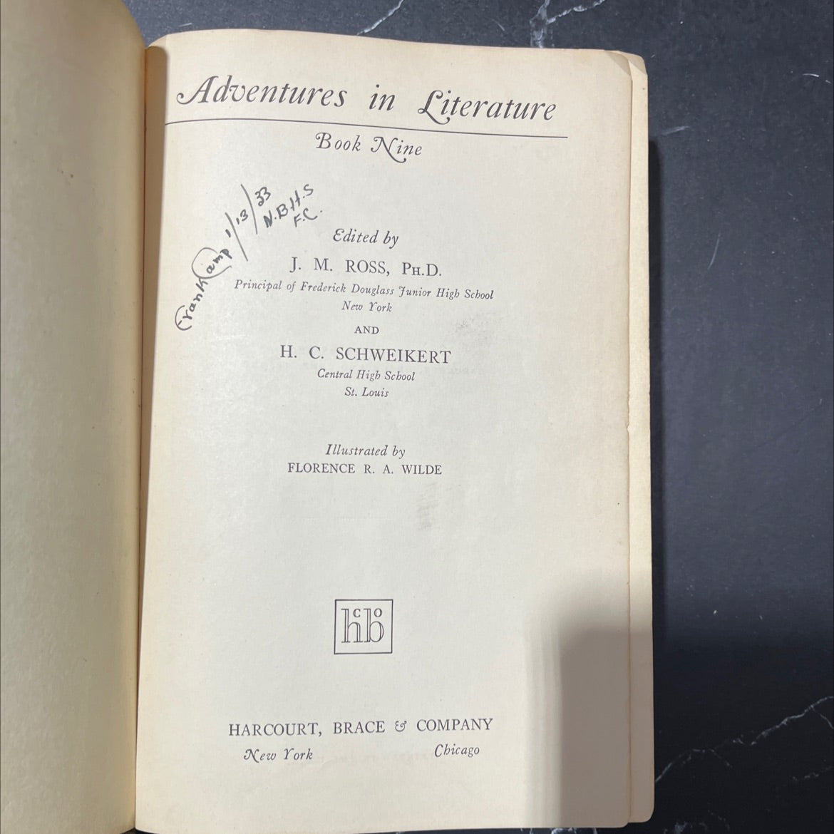 adventures in literature book nine book, by frankamp, 1928 Hardcover image 2