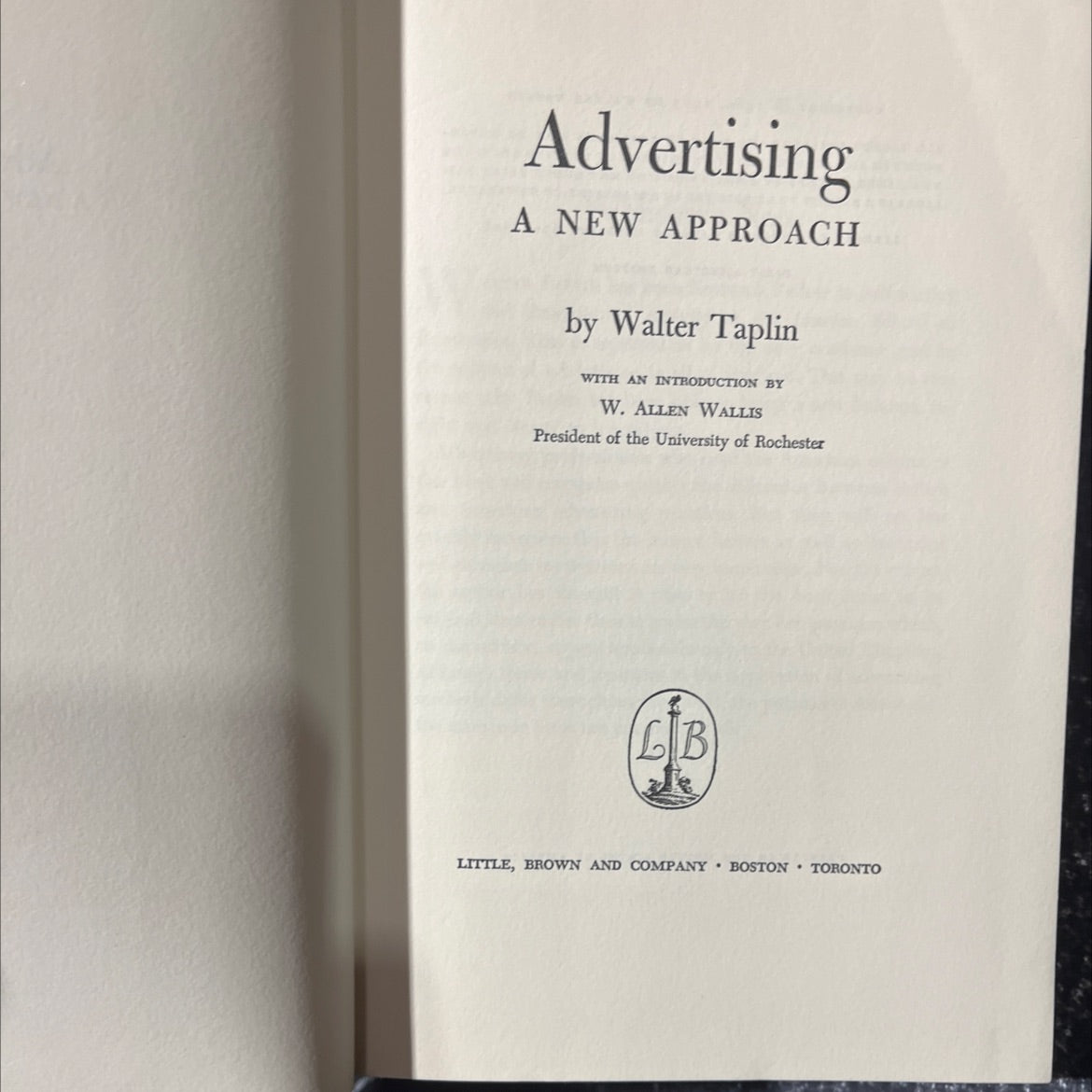 advertising a new approach book, by walter taplin, 1963 Hardcover image 2