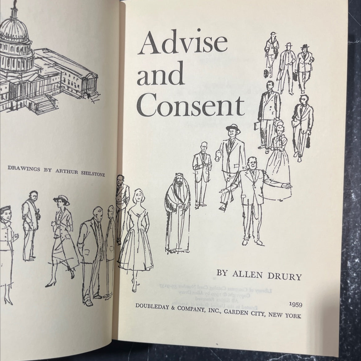 advise and consent book, by allen drury, 1959 Hardcover image 2