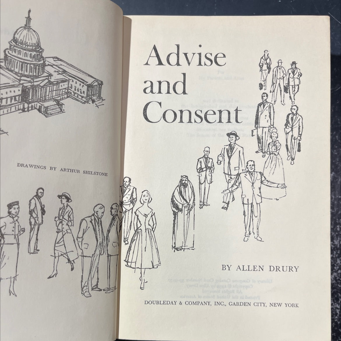 advise and consent book, by allen drury, 1959 Hardcover image 2