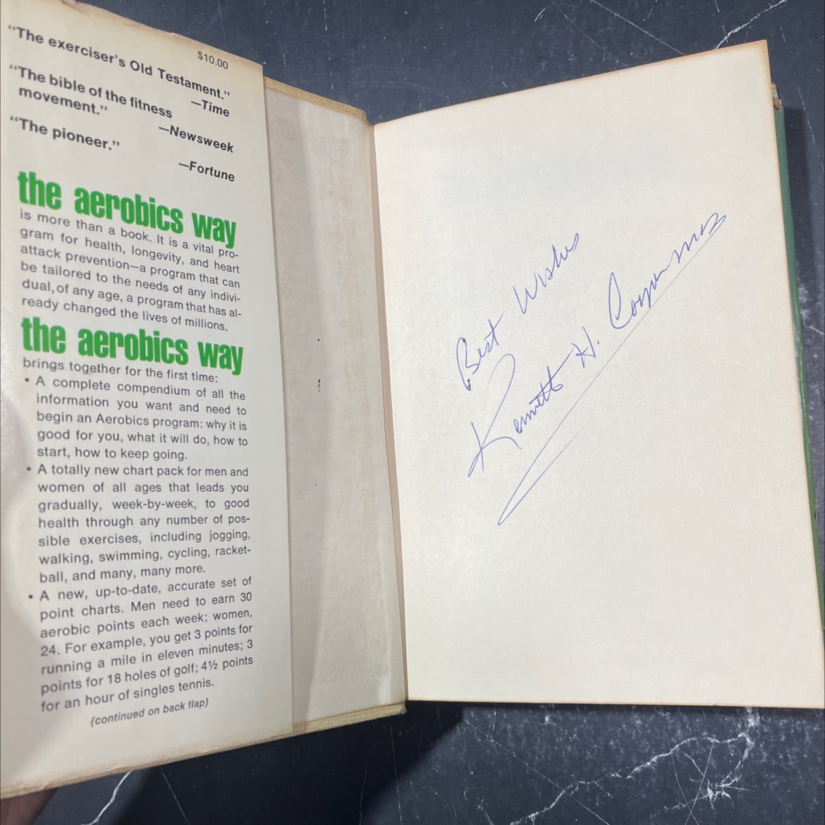 SIGNED aerobics the new aerobics robics for women book, by Kenneth H. Cooper, M.D., 1977 Hardcover, Vintage image 4