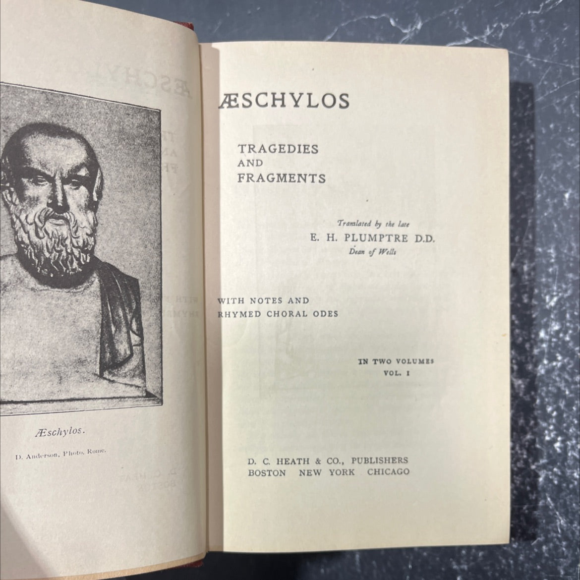 aeschylus tragedies and fragments book, by e. h. plumptre, 1970 Hardcover image 2