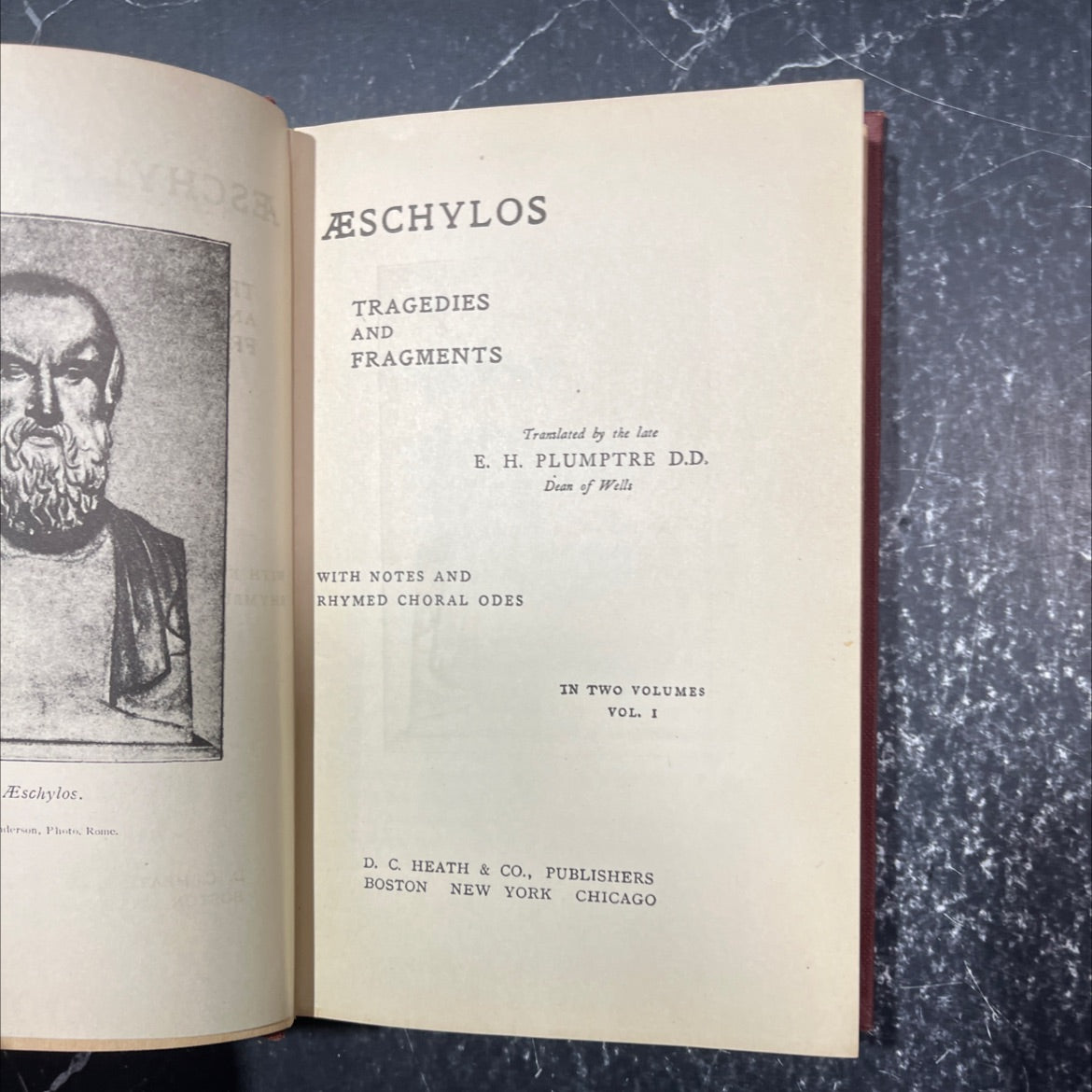 aeschylus tragedies and fragments book, by e. h. plumptre, 1970 Hardcover image 3