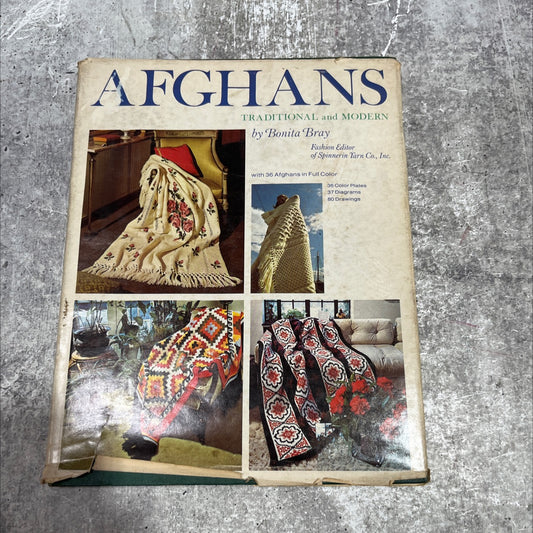 afghans traditional and modern book, by bonita bray, 1977 Hardcover image 1